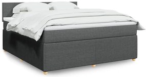 vidaXL Cama com molas/colchão 180x200 cm tecido cinzento-escuro