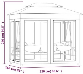 Gazebo com baloiço conversível branco nata
