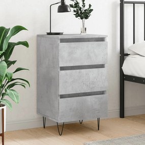 vidaXL Mesa de cabeceira 40x35x69 cm derivados madeira cinza cimento