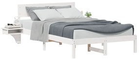 Estrutura de cama com mesas de cabeceira Branco 120 x 190 cm