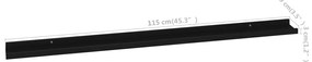 Prateleiras de parede 4 pcs 115x9x3 cm preto