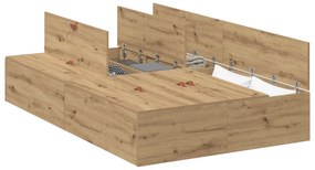 Cama de Armazenamento vidaXL Artisan Carvalho 120x190 cm