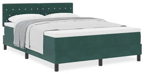 Cama Box com Colchão vidaXL Verde Escuro 140x200 cm Veludo