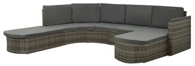 vidaXL 4 pcs conjunto lounge de jardim c/ almofadões vime PE cinzento
