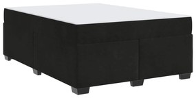 vidaXL Estrutura de cama com colchão Preto 140 x 200 cm Veludo