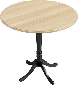 HOMCOM Mesa de jantar redonda para 4 pessoas Ø 80 cm, mesa de cozinha, piéte­mento em aço, estilo moderno, madeira natural e preto | Aosom Portugal