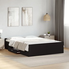 Estrutura cama c/ gavetas 120x190 cm derivados de madeira preto