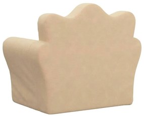 Sofá-cama infantil peluche macio creme