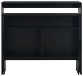 Mesa de bar com 2 tampos preto 130x40x120 cm