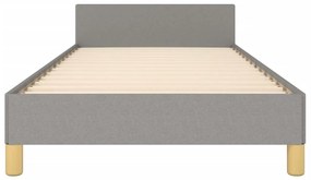 Estrutura de cama sem colchão 90x200 cm tecido cinzento-claro
