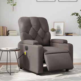 vidaXL Poltrona massagens reclinável elétrica couro artif. castanho