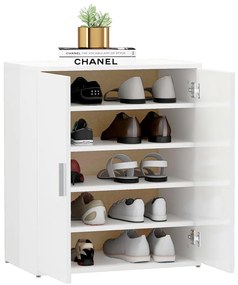 Armário para sapatos derivados de madeira branco brilhante