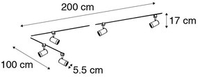 Sistema de trilho monofásico moderno branco 5-luzes- JEANA Moderno