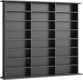HOMCOM Móvel Porta-CD de 8 Níveis com 18 Prateleiras Reguláveis, 1032 CD/594 DVD/Blu-ray Salva-espaço, com 24 Compartimentos, 145x24x126,3 cm, Preto | Aosom Portugal