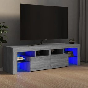 815670 vidaXL Móvel de TV com luzes LED 140x36,5x40 cm cinzento sonoma