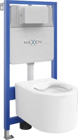 Mexen Sofia conjunto embutido WC estrutura Fenix Slim com sanita, branco brilhante - 6103354XX00