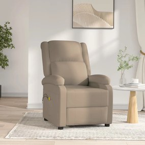 3073718 vidaXL Poltrona massagens reclinável elétrica couro artif. cappuccino