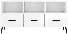 Móvel para TV 102x36x50 cm derivados madeira branco brilhante