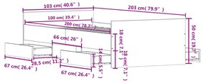 Estrutura de cama c/ painéis cabeceira e pés 100x200 cm branco