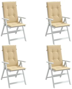Almofadões para cadeiras altas 4 pcs mesclado tecido bege