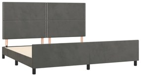 Estrutura de cama sem colchão 200x200 cm veludo cinzento-escuro