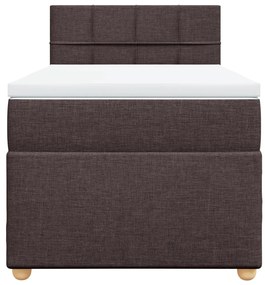 Cama com molas/colchão 90x190 cm tecido castanho-escuro