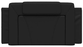 Almofadão de cabeceira 100 cm couro artificial preto