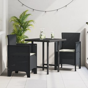 vidaXL Cadeiras de Jardim com Almofadas 2 pcs Antracite Rattan Plástico