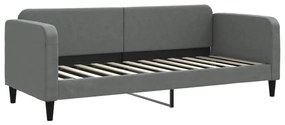 Sofá-cama c/ gavetão e colchões 80x200cm tecido cinzento-escuro