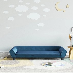 Sofá infantil 100x50x26 cm veludo azul