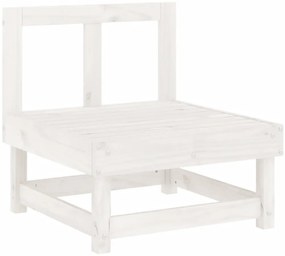 6 pcs conjunto lounge de jardim pinho maciço branco
