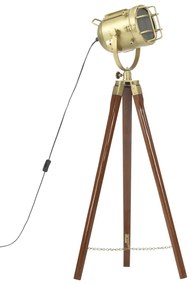 vidaXL Candeeiro de chão tripé 97 cm madeira mangueira maciça