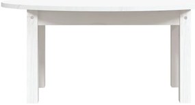 Mesa de centro 80x40x35 cm madeira de pinho maciça branco