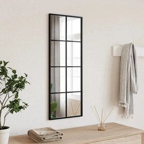 vidaXL Espelho de parede retangular 30x80 cm ferro preto