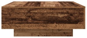 Mesa de Centro vidaXL com Luzes LED Madeira Antiga 80x80x31 cm