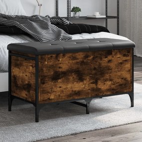 vidaXL Banco de arrumação 82x42x45cm derivados madeira carvalho fumado