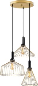 Candeeiro Suspenso Dear – Ouro Brilhante – 63 x 63 x 135 cm