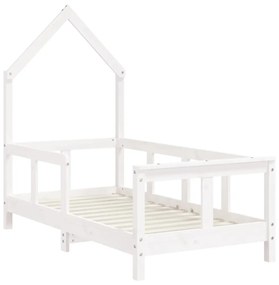 Estrutura de cama infantil 70x140 cm pinho maciço branco