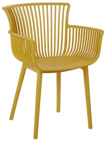 Conjunto de 4 cadeiras em plástico amarelo PESARO Beliani