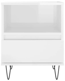 Mesa de cabeceira 40x35x50cm derivados madeira branco brilhante