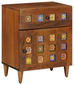 vidaXL Armário de Cabeceira com gaveta Castanho 50 x 33 x 60 cm