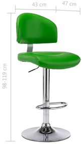 Bancos de bar 2 pcs couro artificial verde