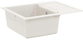 vidaXL Pia Branco 620 x 500 mm 80% Quartzo e 20% Resina