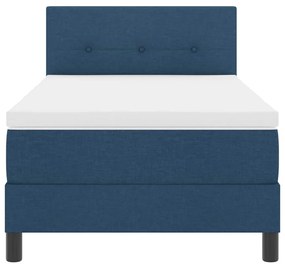 Cama Box Spring com Colchão Azul 80x200 cm Tecido
