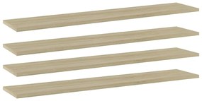 Prateleiras estante 4pcs 100x20x1,5cm contrapl. carvalho sonoma