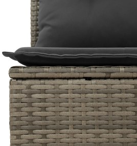 Conjunto de Sofá de Jardim de 7 Peças com Almofadas Cinza Rattan Polié