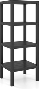 Estante de plástico cozinha com 4 níveis 38 x 32,5 x 99 cm, estante organizadora estreita e multifuncional, montagem sem ferramentas, para casa de ban