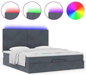 Estrutura cama otomana colchões 160x200 cm cinzento escuro