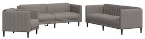 3 pcs conjunto de sofás tecido cinzento-acastanhado