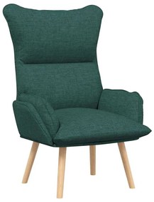 Poltrona Relaxante vidaXL Verde Escuro em Tecido